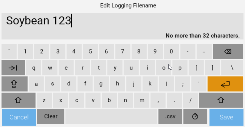 alphanumeric onscreen keyboard