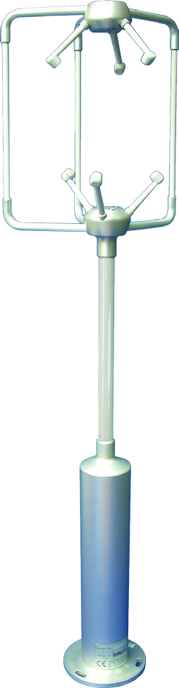 3-axis ultrasonic anemometer asymmetric head configuration